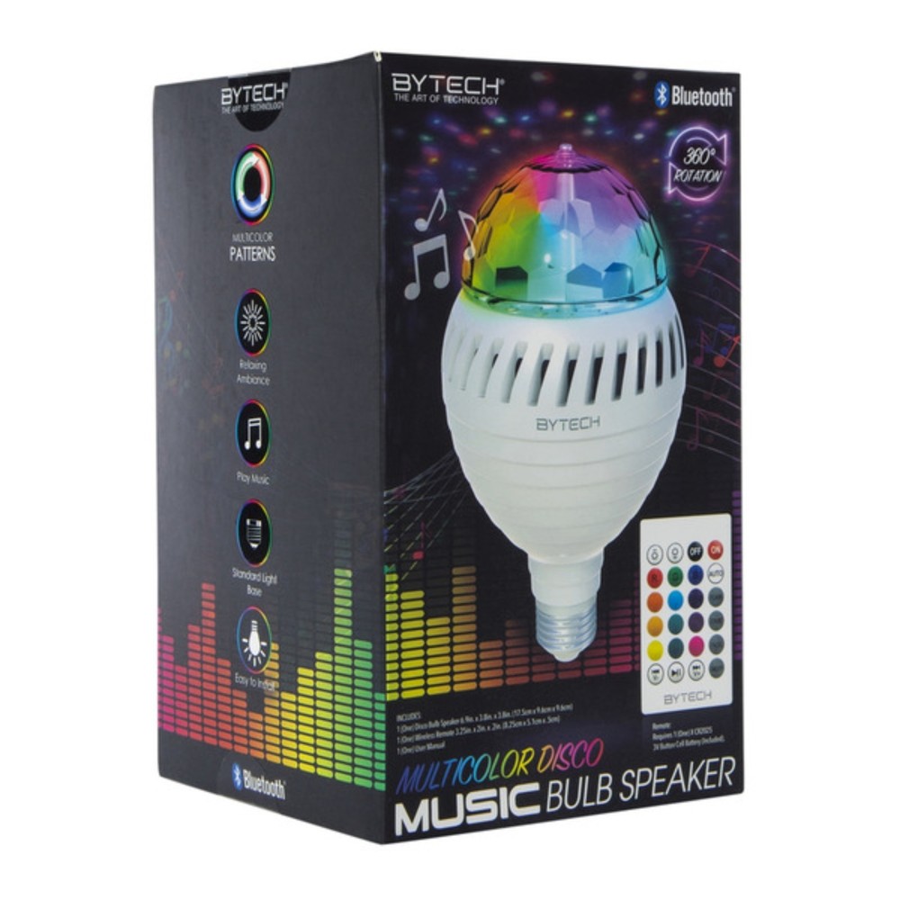 Bytech Bluetooth Speaker Rotating Disco LED Light Bulb